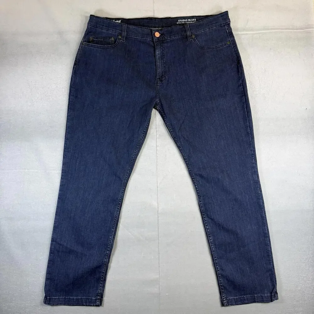 Mugsy Jeans Mens 42x30 Blue Studio Blues FLX3NSB Slim Straight Stretch Denim
